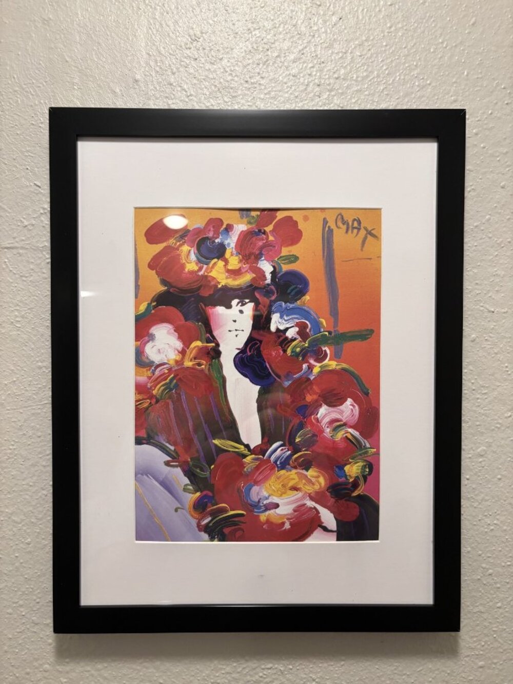 Peter Max Framed 8.5x11 Inch Art Print - Brown Lady